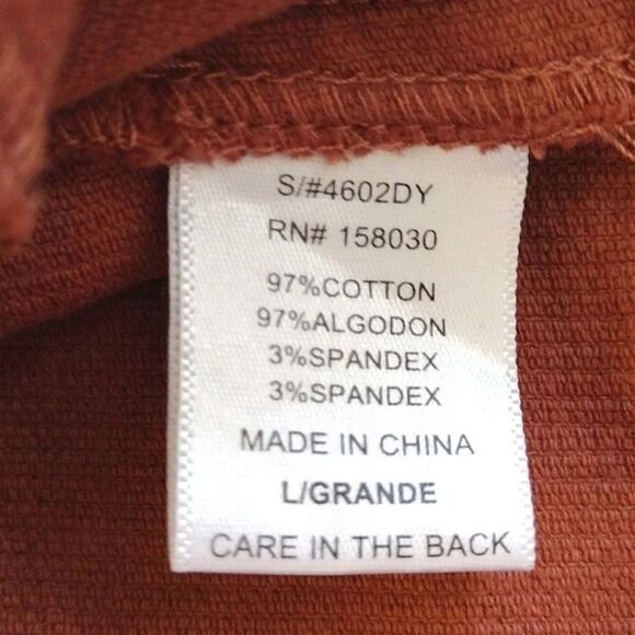 Y2K Brown Clay Boho Sleeveless Button Front Corduroy Mini Dress Large - Picture 16 of 16